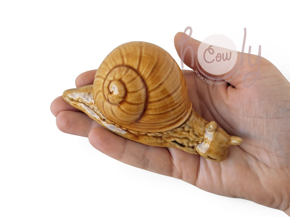 Handmade Ceramic Snail Figurine