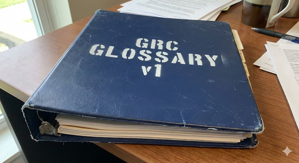 Old binder with GRC glossary as title