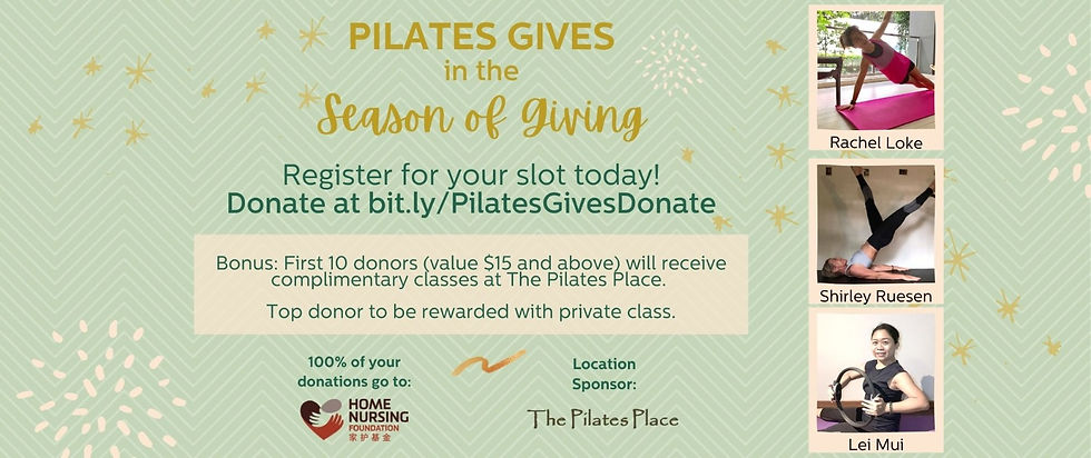 Stretch and Strengthening Pilates (20 Dec, 12pm, 50-min via ZOOM) | PILATES GIVES in the season of giving