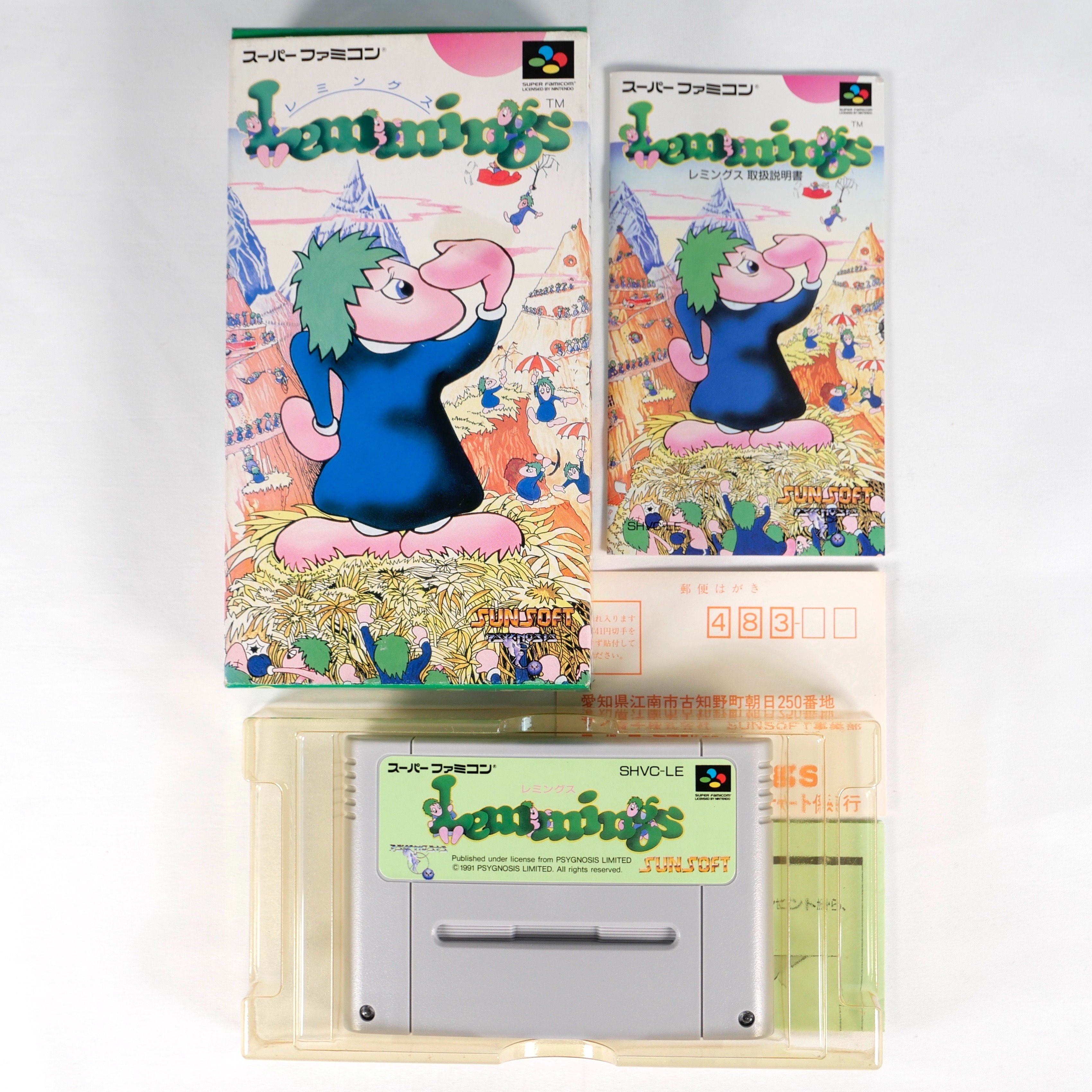 LEMMINGS Nintendo Super Famicom SFC SNES Reg Jap Japan