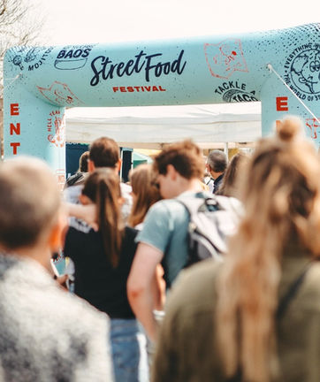 Inflatable entrance archway into Swansea Streetfood Festival