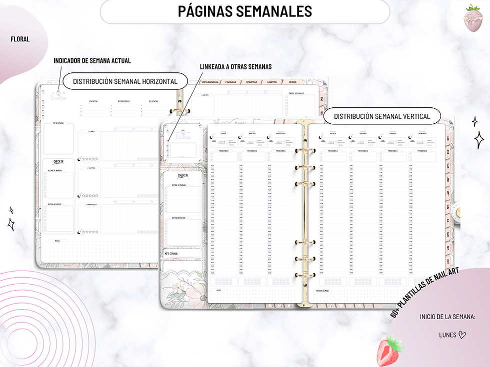 Miniatura: Agenda Digital Para Artistas de Uñas | Floral