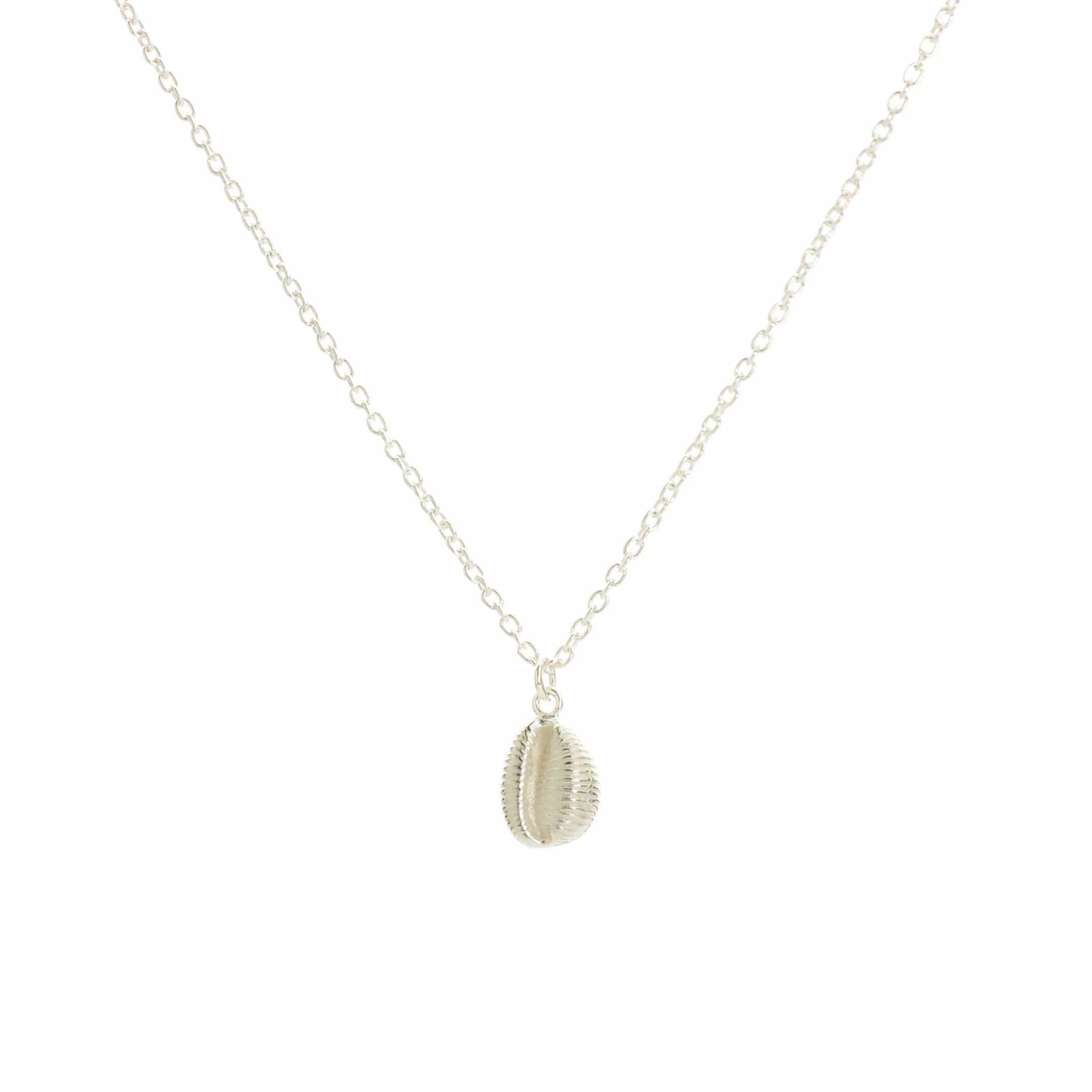Cowrie Necklace, Silver