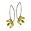 Thumbnail: Flower Drop Earrings, Oxidised Silver and 22ct Gold Leaf