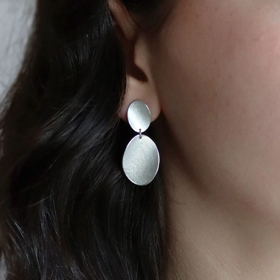 Double Curled Petal Drop Earrings, Large