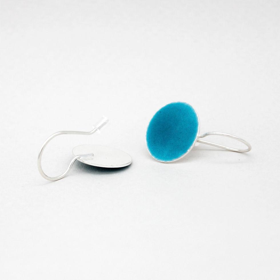 Thumbnail: Turquoise Oval Drop Earrings Back