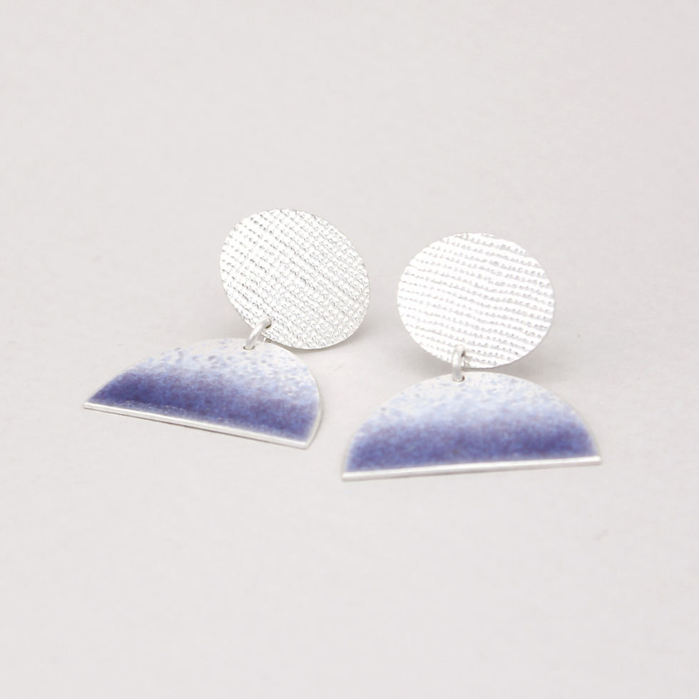 Violet Blue Stud Drops Front