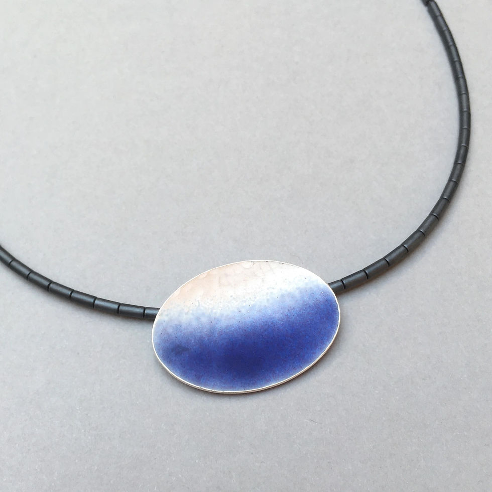 Oval Pendant in Violet Blue Close Up