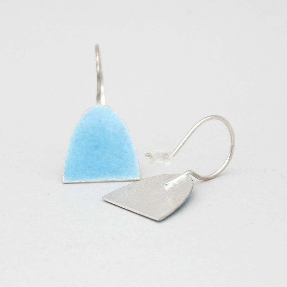 Thumbnail: Small Drop Earrings Light Blue Back