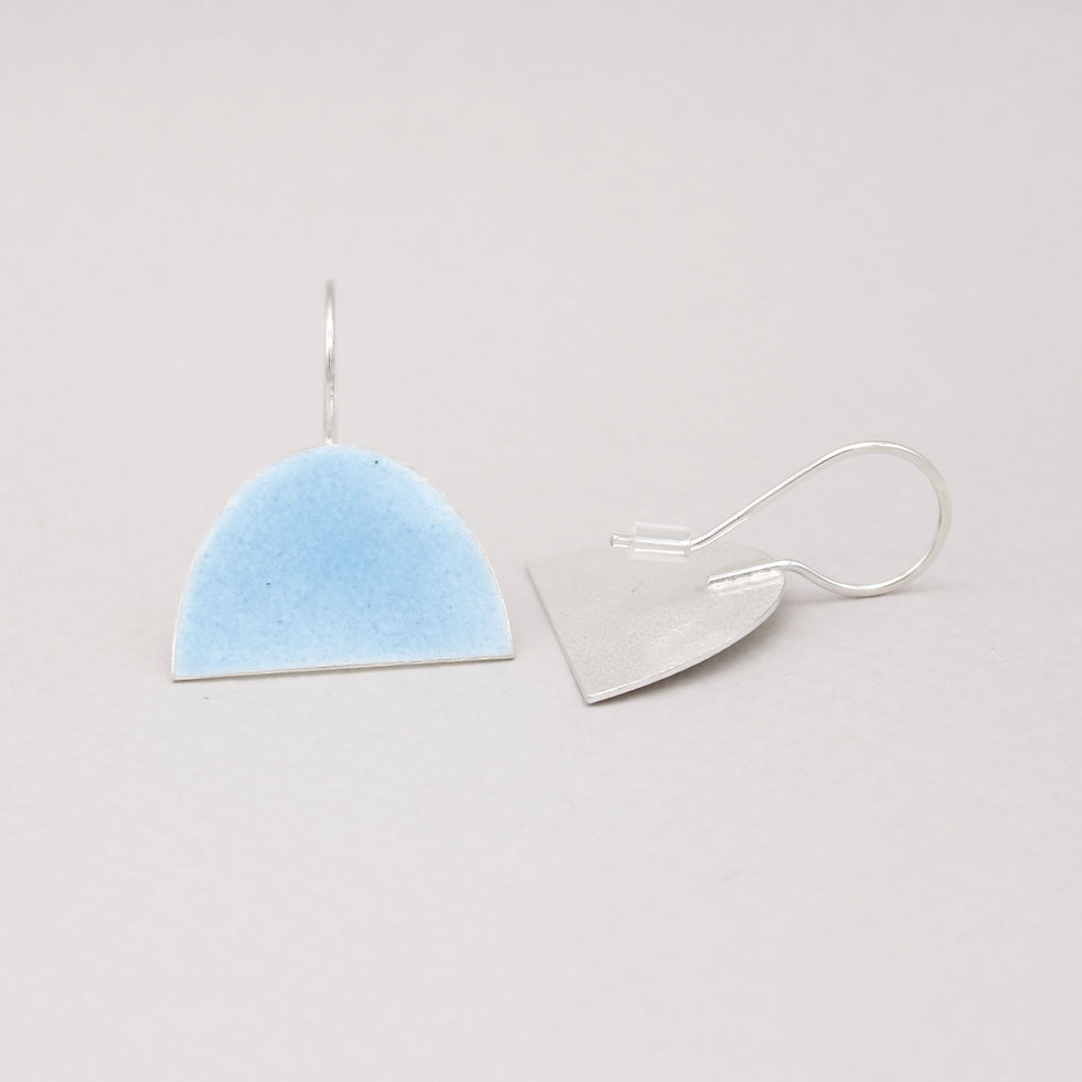 Thumbnail: Silver and Pale Blue Drop Earrings Back
