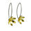 Thumbnail: Flower Drop Earrings, Oxidised Silver and 22ct Gold Leaf Side View