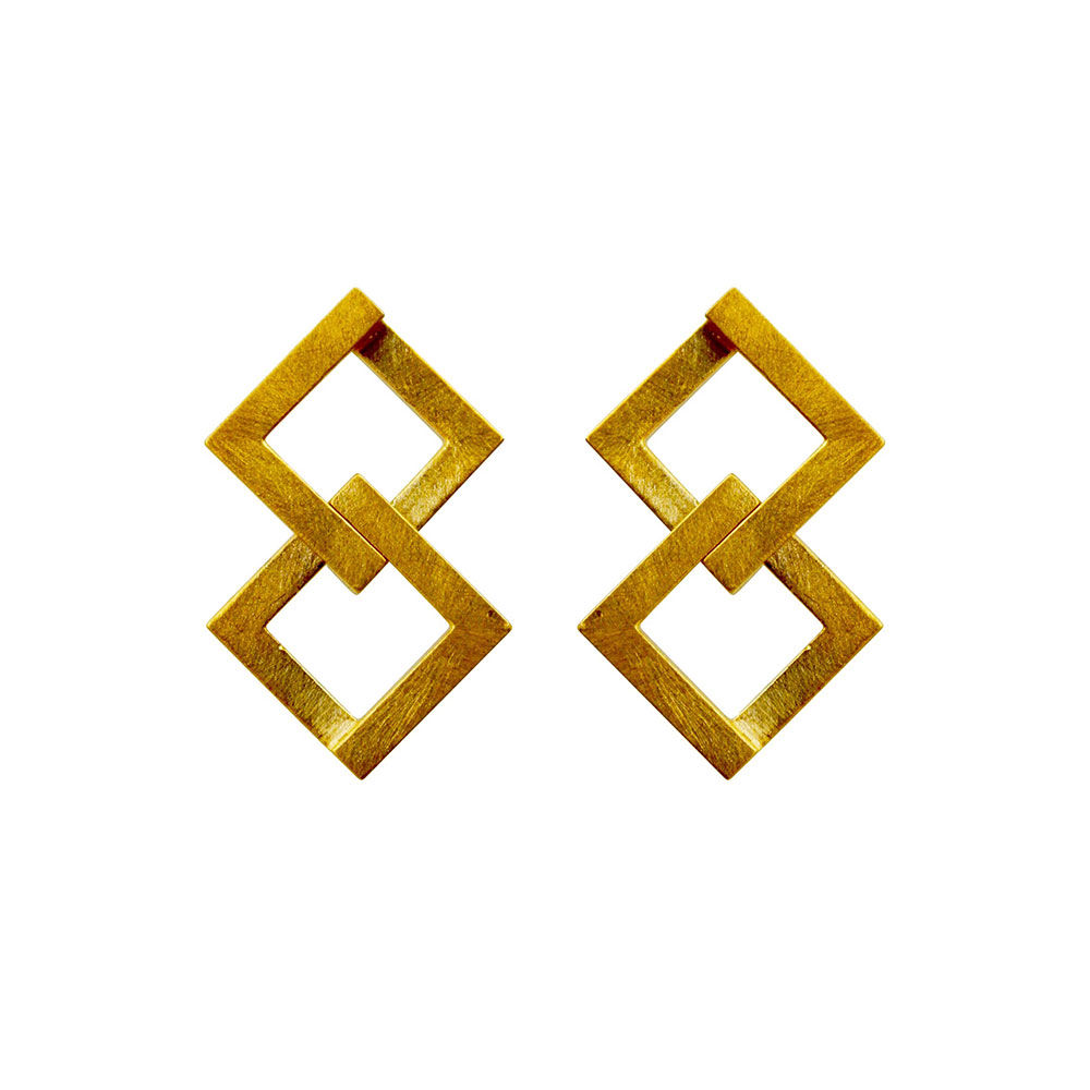 Geom Balance Earrings, Gold