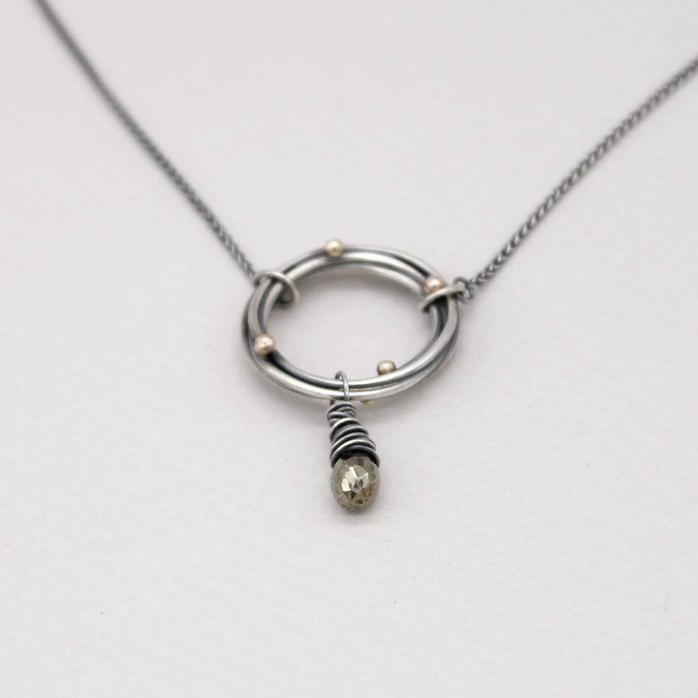 Thumbnail: Halo Pendant with a Pyrite Drop