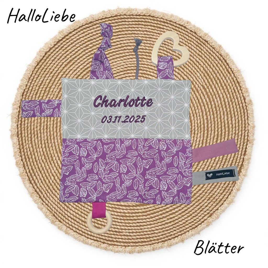 Personalisiertes Knistertuch "Blätter“