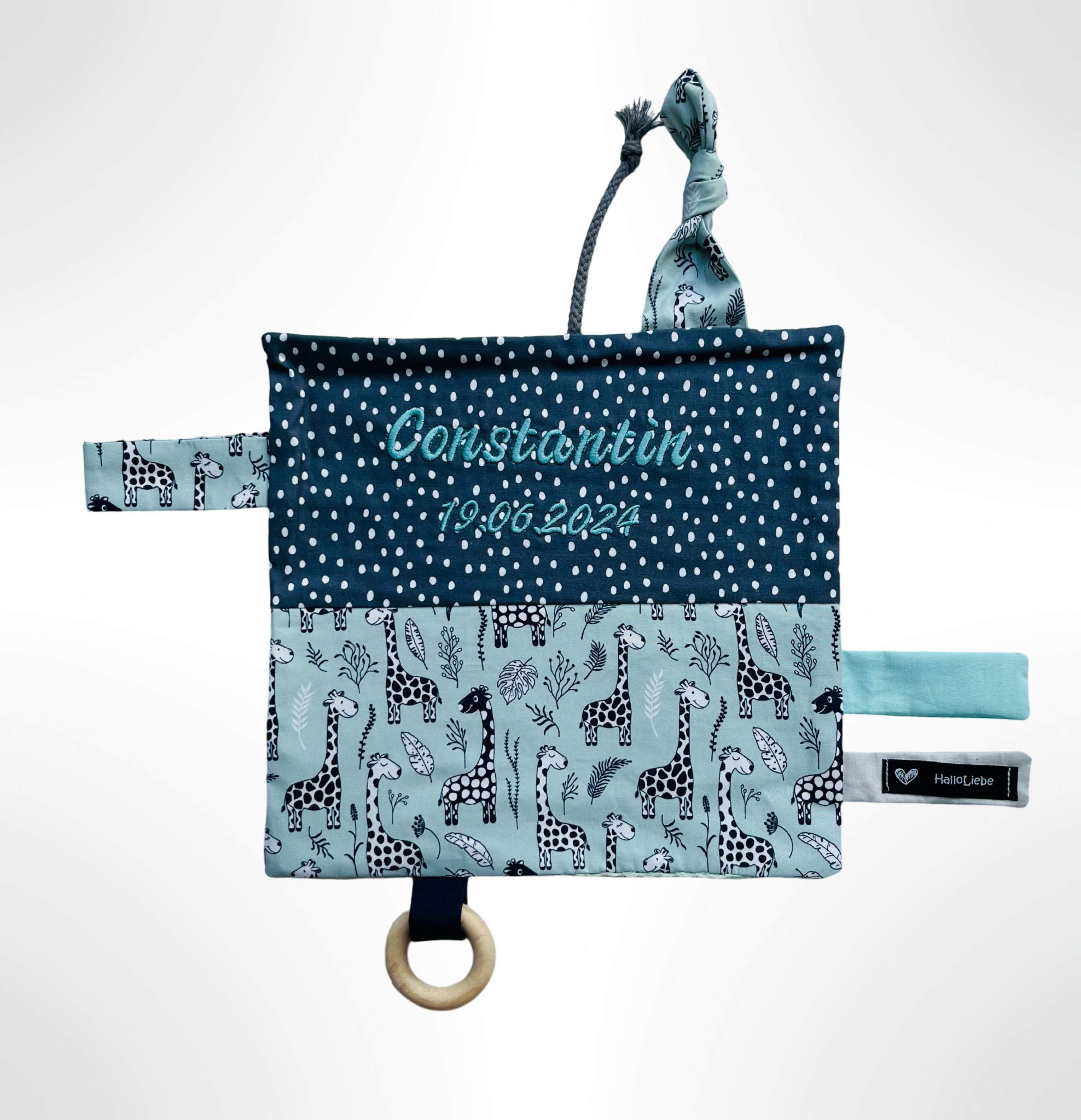 Personalisiertes Knistertuch "Giraffe"