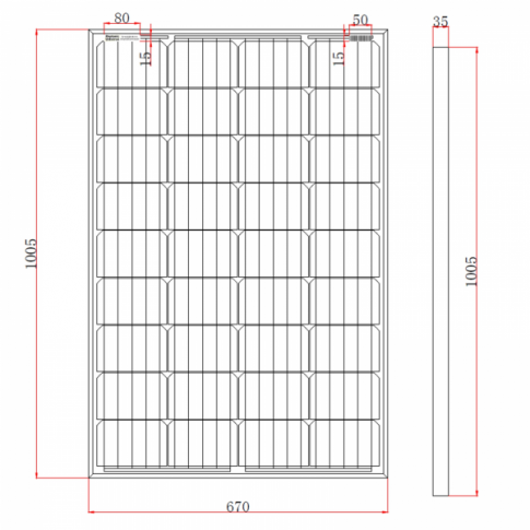 Thumbnail: Measurements Front View