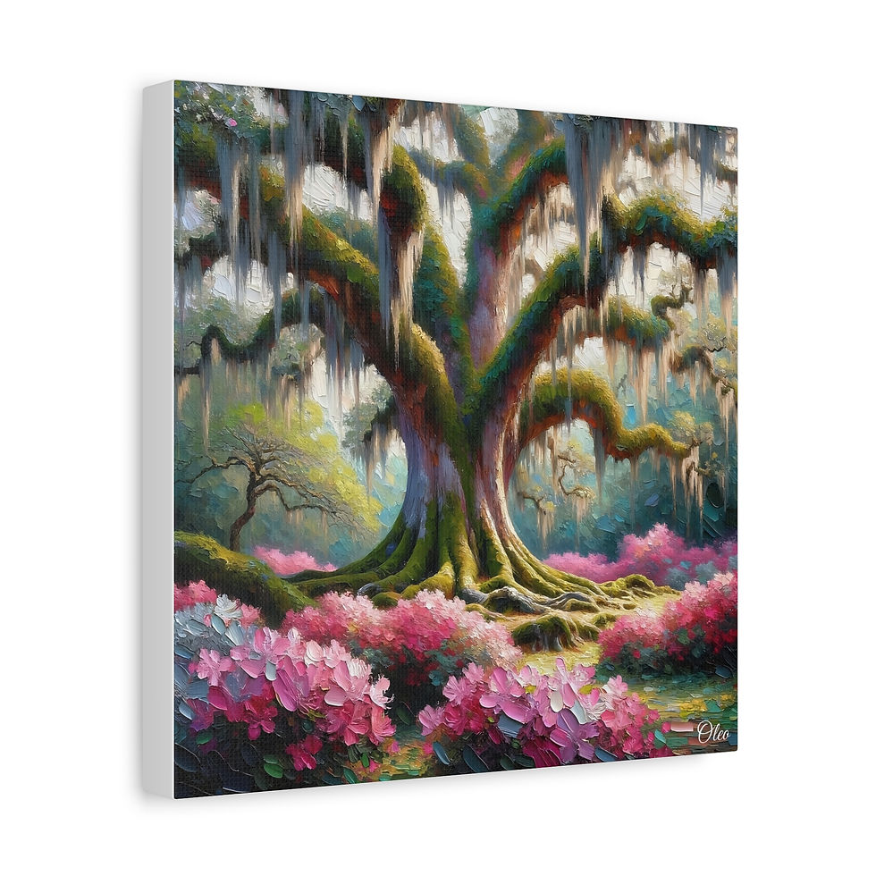 Thumbnail: Majestic Oaks and Azaleas Oil Painting Canvas Print