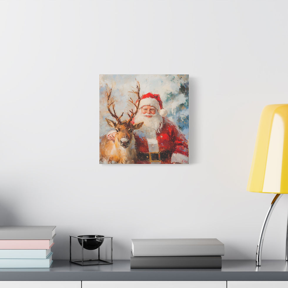 Thumbnail: Santa's Winter Companion - A Holiday Masterpiece on Canvas