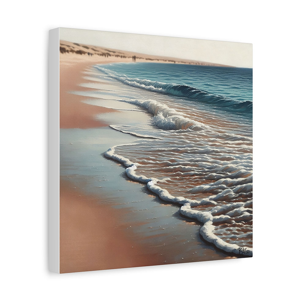 Thumbnail: "Whispers of the Shore" – An Oleo Canvas Print of Coastal Serenity