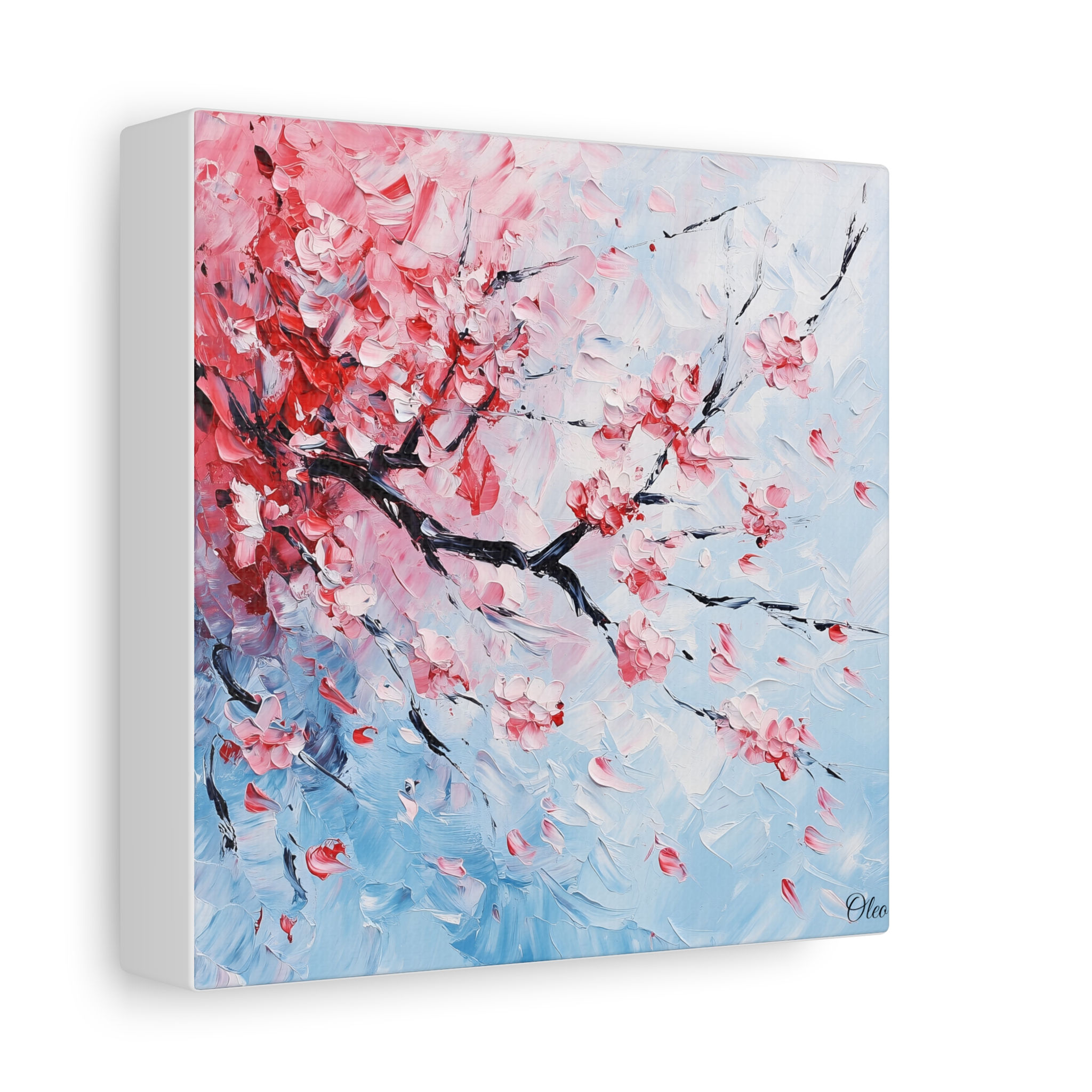 "Sakura Breeze in Spring" – A Dance of Petals in Oil