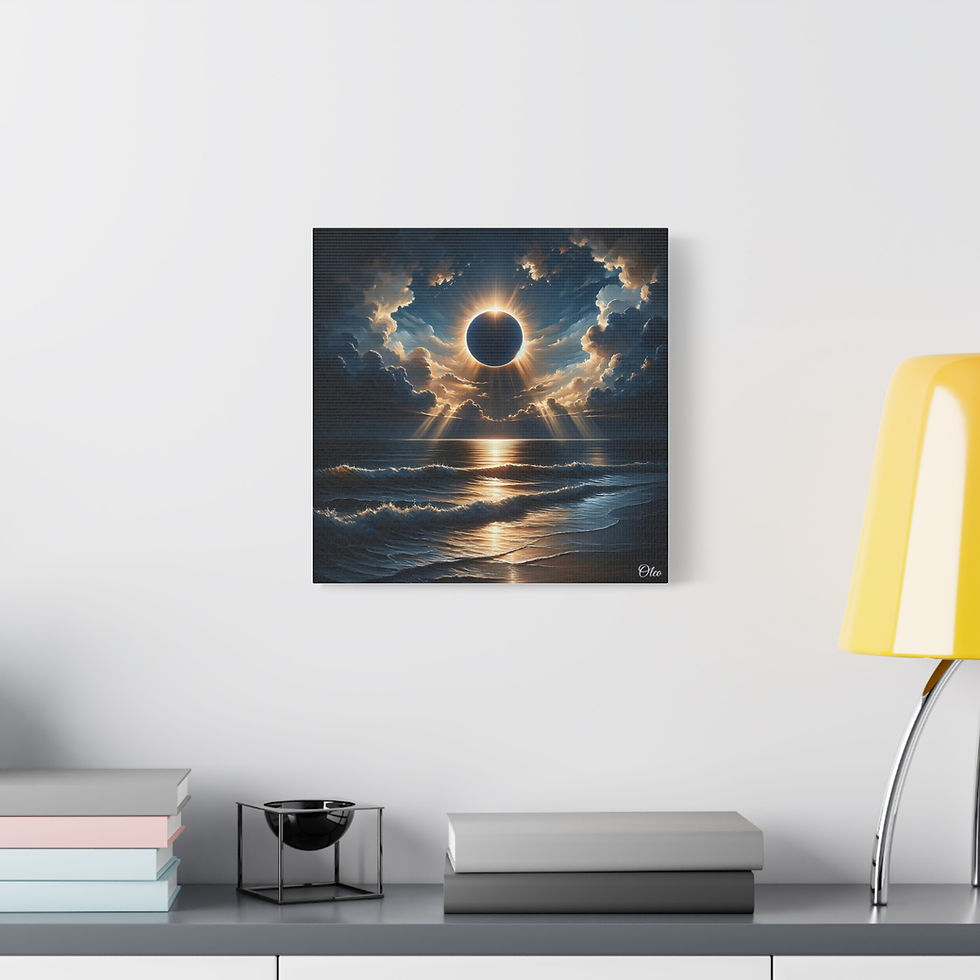 Thumbnail: Eclipse Over the Waves - Limited Edition Oil Painting Canvas Print