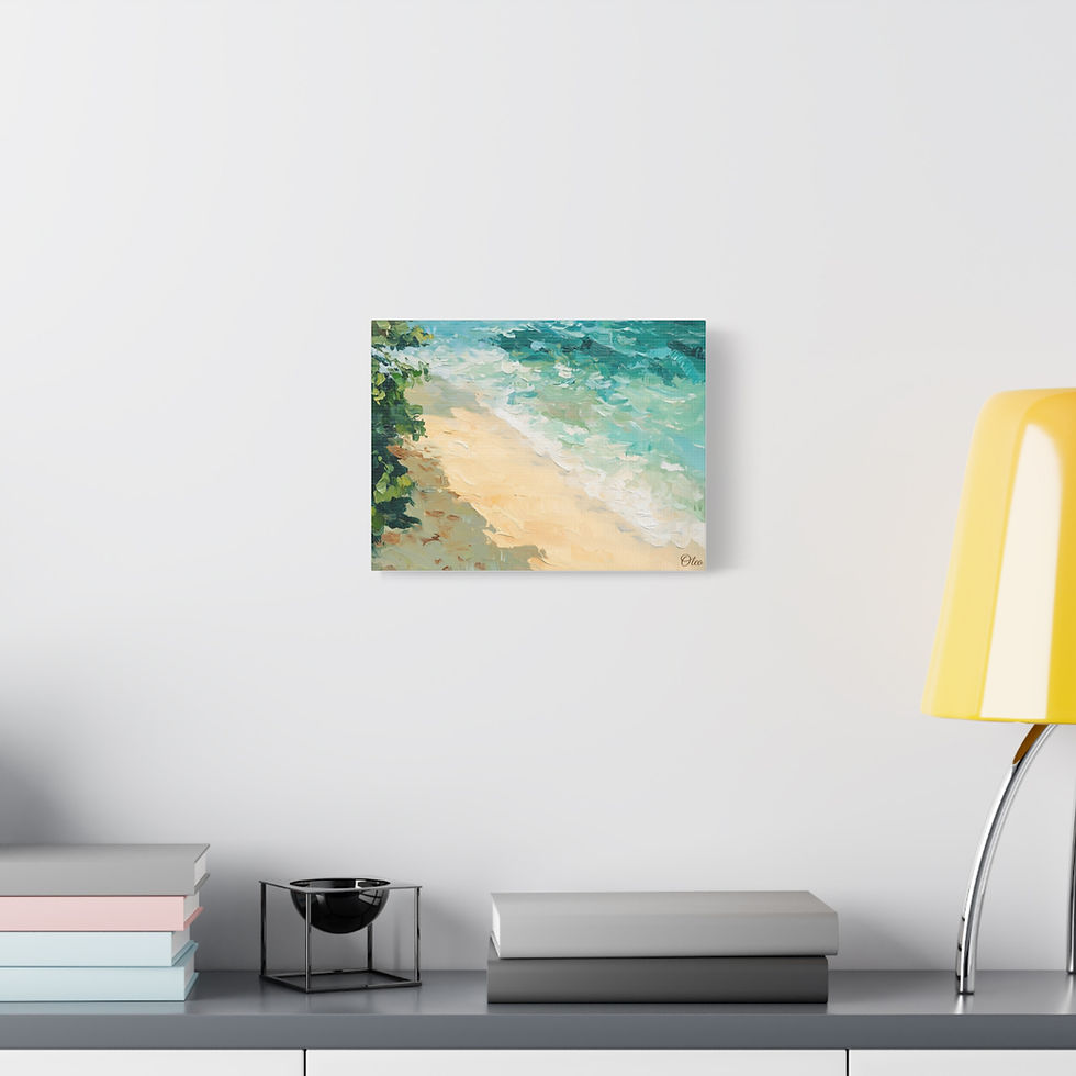 Thumbnail: Abstract Serenity - Coastal Oil Painting Print on Canvas