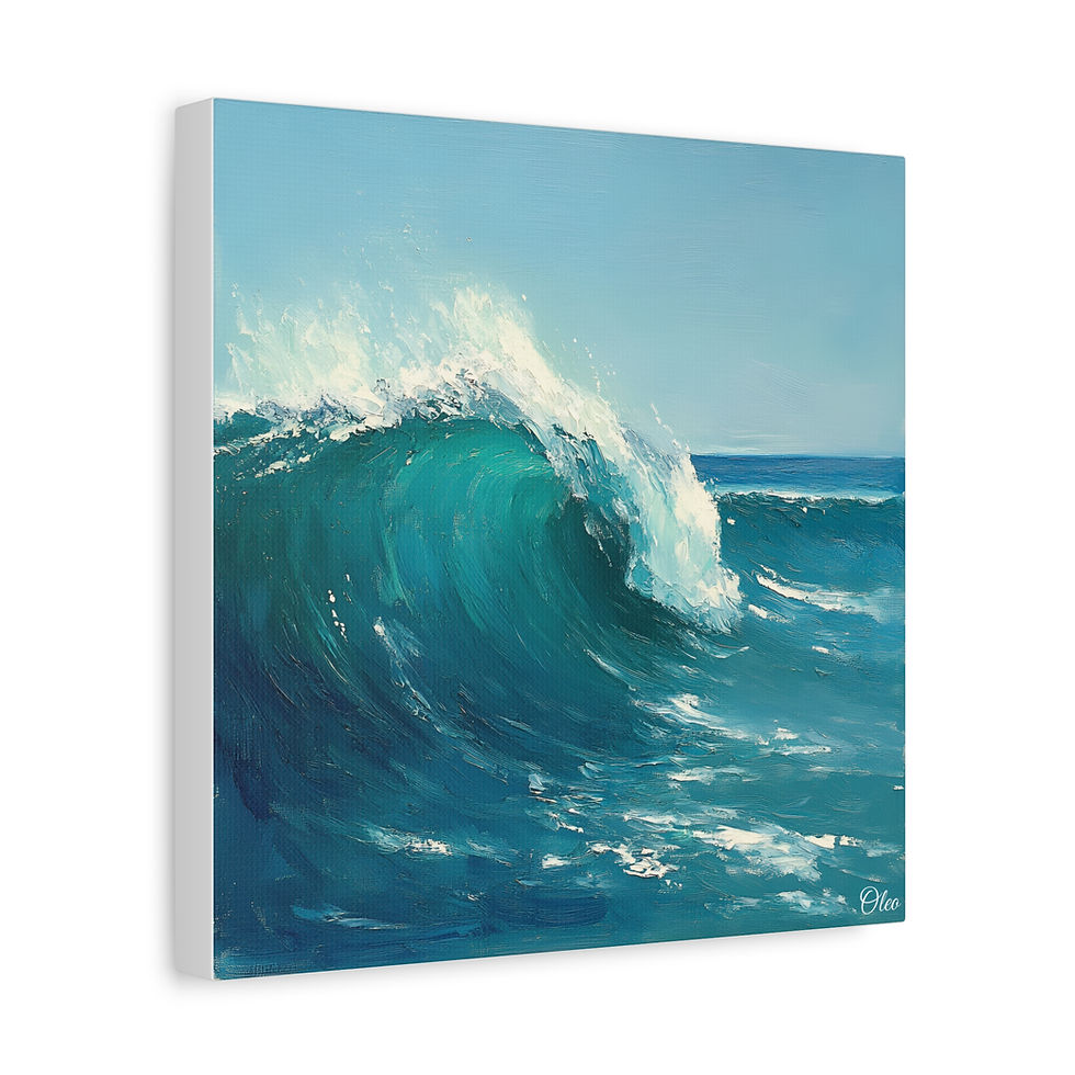 Thumbnail: Stunning Ocean Wave Oil Painting Print 
