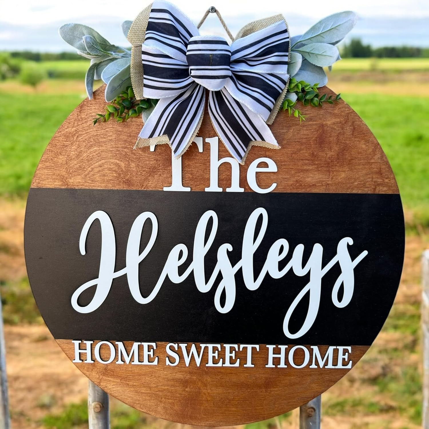 Last Name Home Sweet Home Front Door Sign (DS002)(A1)S003)