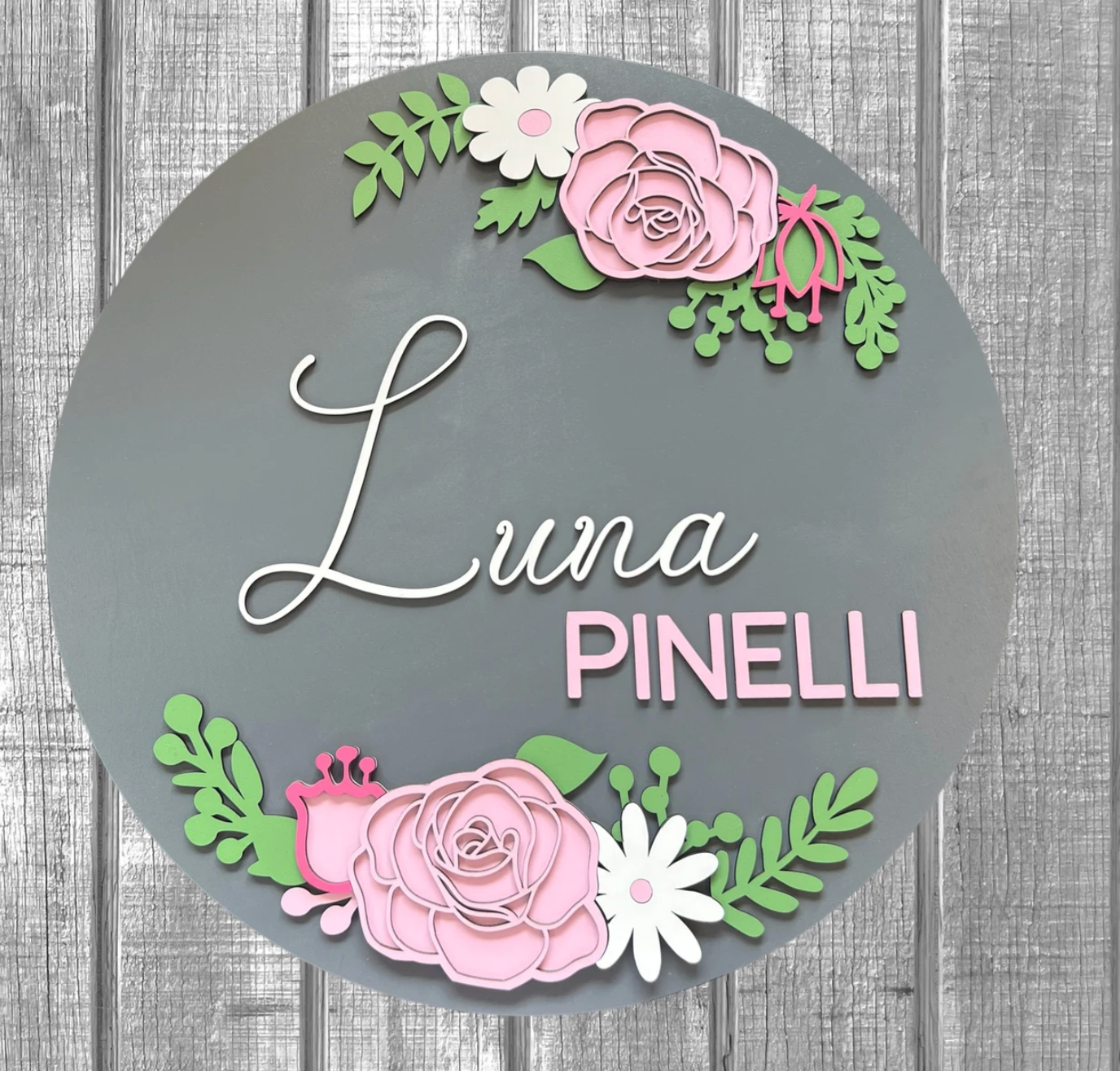 Floral Nursery Door Sign (DS063)(NB)P024)