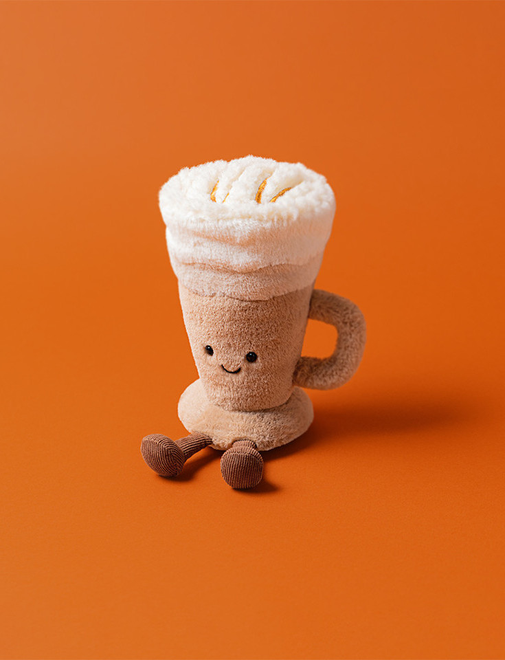 Adorable plush latte cup toy