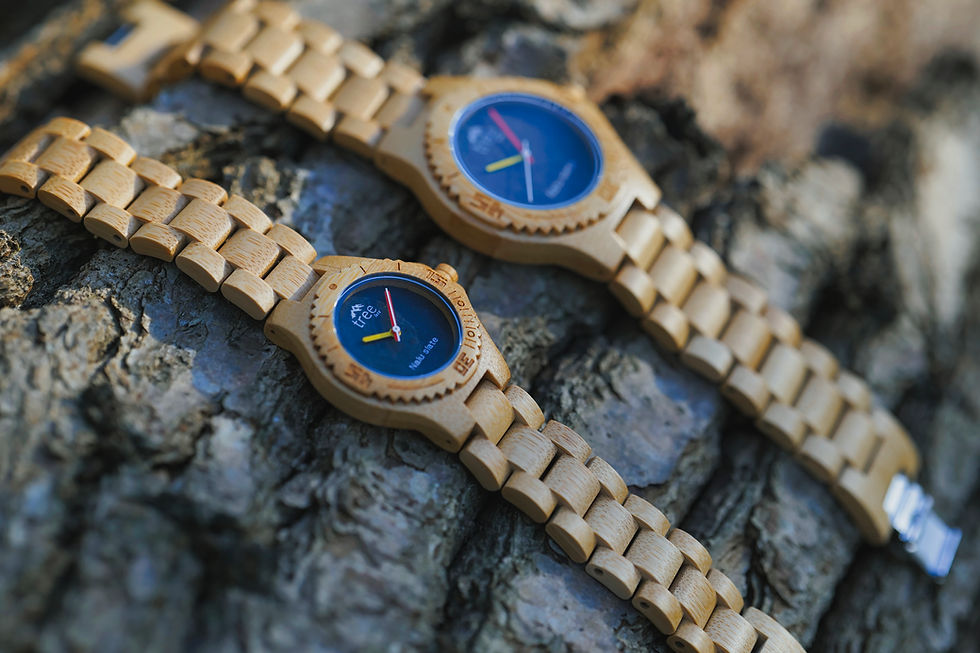 Nalu Slate Watches with Bamboo Straps by Treeless Products.
