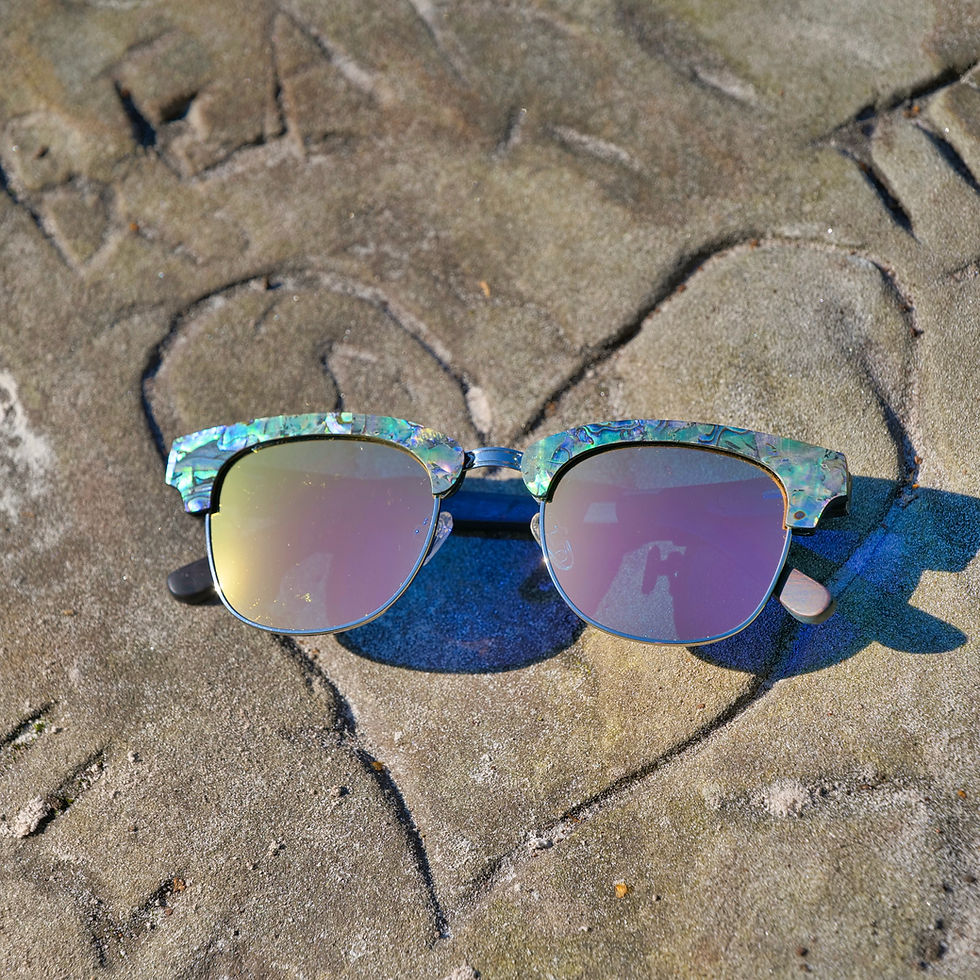 Half-Frame Java Seashell Sunglasses Polarised Gold Lens