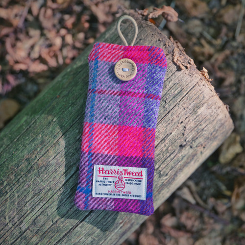 Étui Pour Lunettes De Soleil En Harris Tweed - Avec Cordon De Porté - Style Classique Et Durable