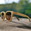 Thumbnail: Orleans Natural Frame Bamboo Sunglasses Amber Lens