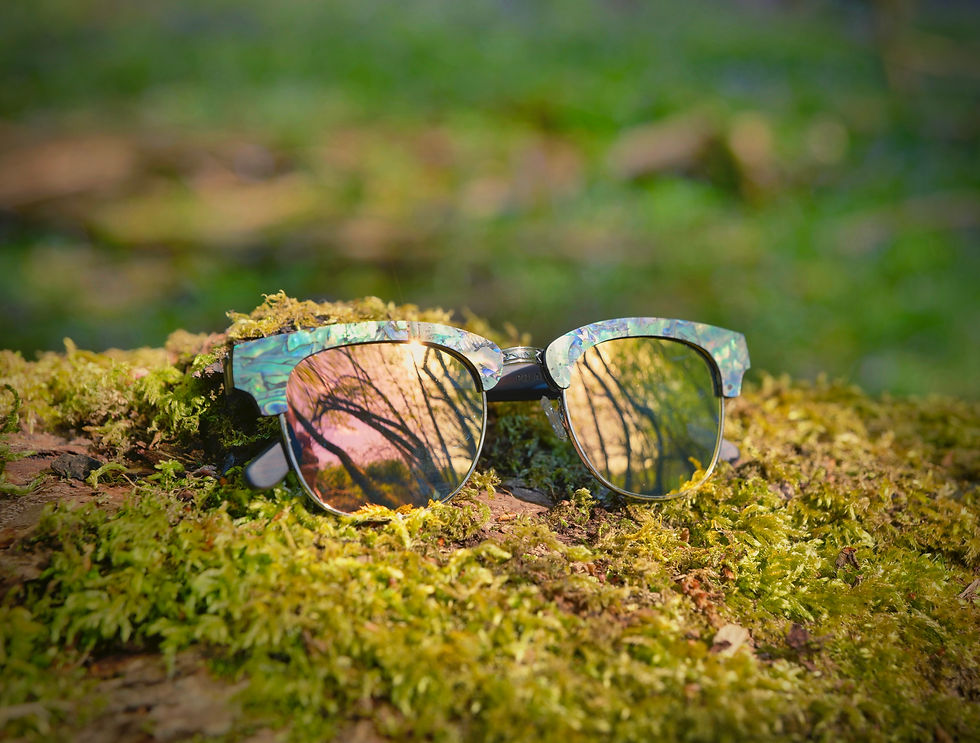 Half-Frame Java Seashell Sunglasses Polarised Gold Lens