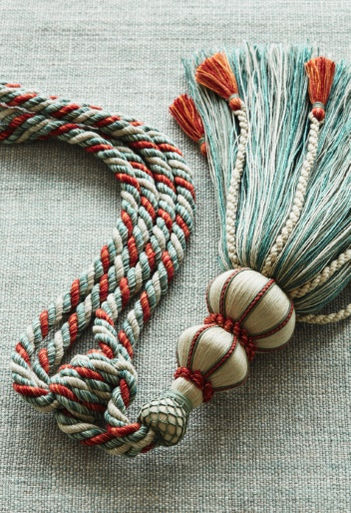 Red, white, and blue twisted cord with matching tassel
