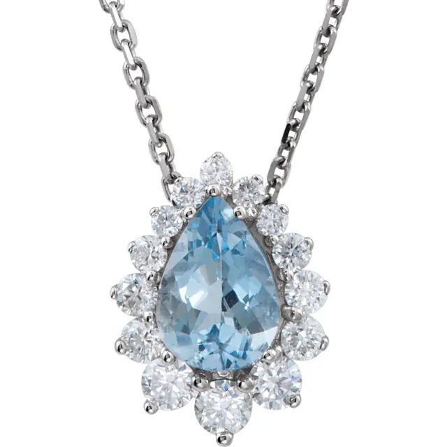 aquamarine & diamond necklace