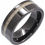 Thumbnail: Black Ceramic Flat Band with Antler Wood Inlay