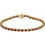 Thumbnail: 14K Yellow Gold Bezel Set Natural Garnet Line Bracelet