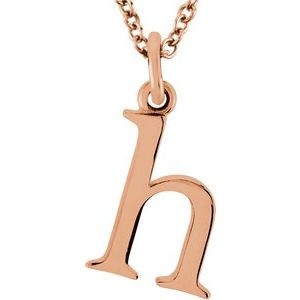 Thumbnail: Lowercase h Initial Dangle Necklace