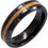 Thumbnail: Black Ceramic Beveled Band with Cypress Wood Inlay