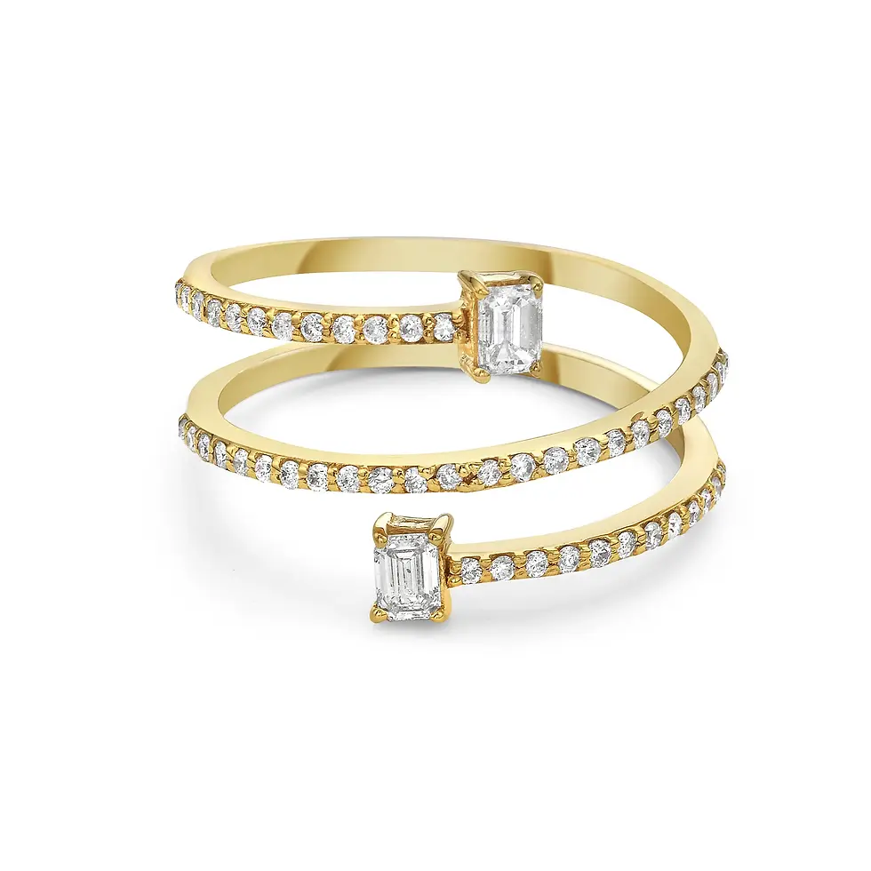 18K Yellow Gold 0.52ctw Diamond Wrap Ring Front