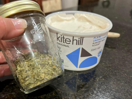 Made my own ranch seasoning and added to this plain almond milk yogurt tub!
