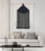 Eclipse - Large Minimalist Black and White Fiber Art Wall Décor