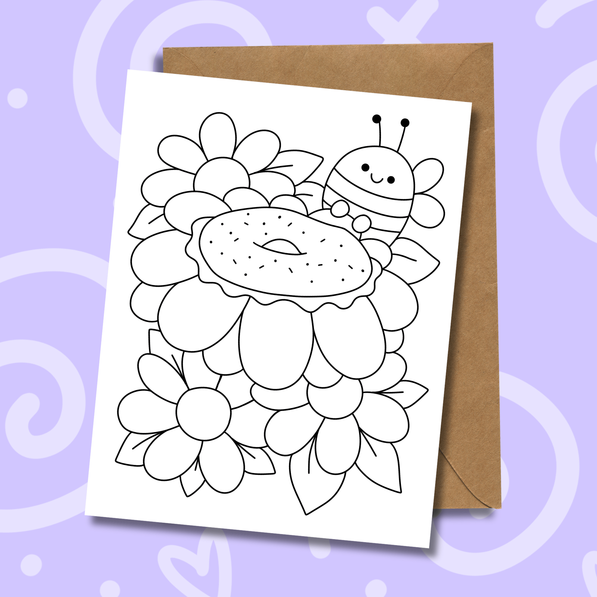 Bagel Bee | Color-Your-Own Card