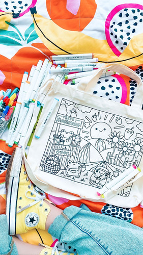 COLOR-YOUR-OWN • CANVAS TOTE BAG Art By MichelleMarie