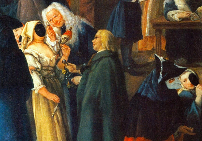 Section of The Ridotto of Venice 1750 ,Pietro Longhi ,(1701-1785)
