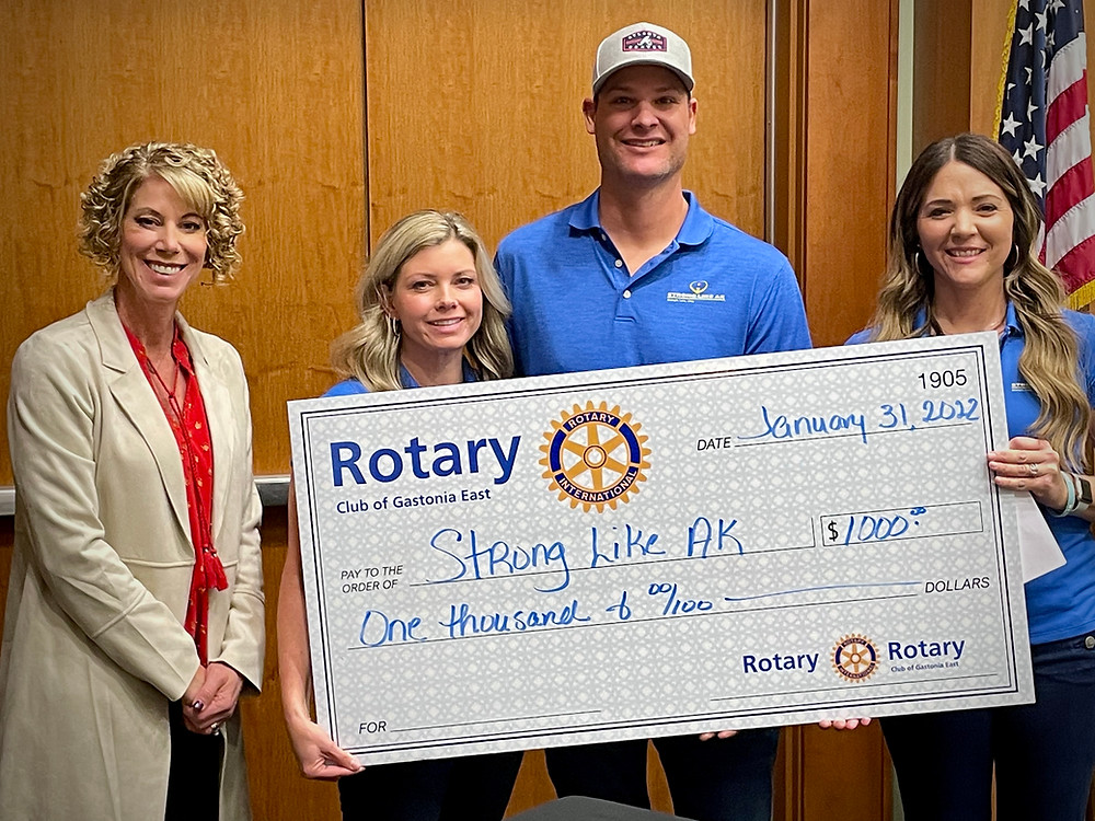 Strong Like AK receives a grant from Gastonia East Rotary on Grant Day 2022