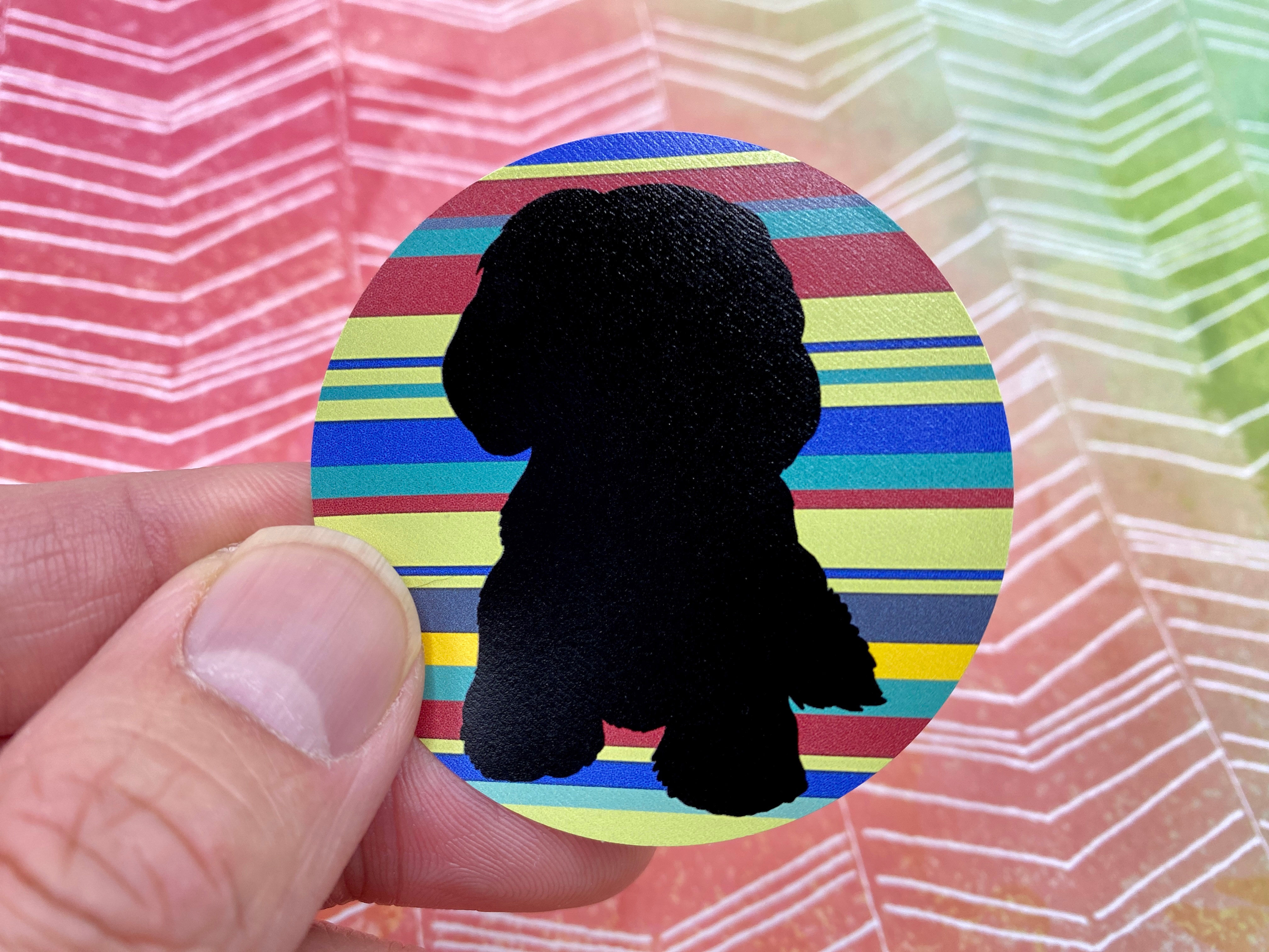 Shih Tzu Silhouette (Round Sticker)
