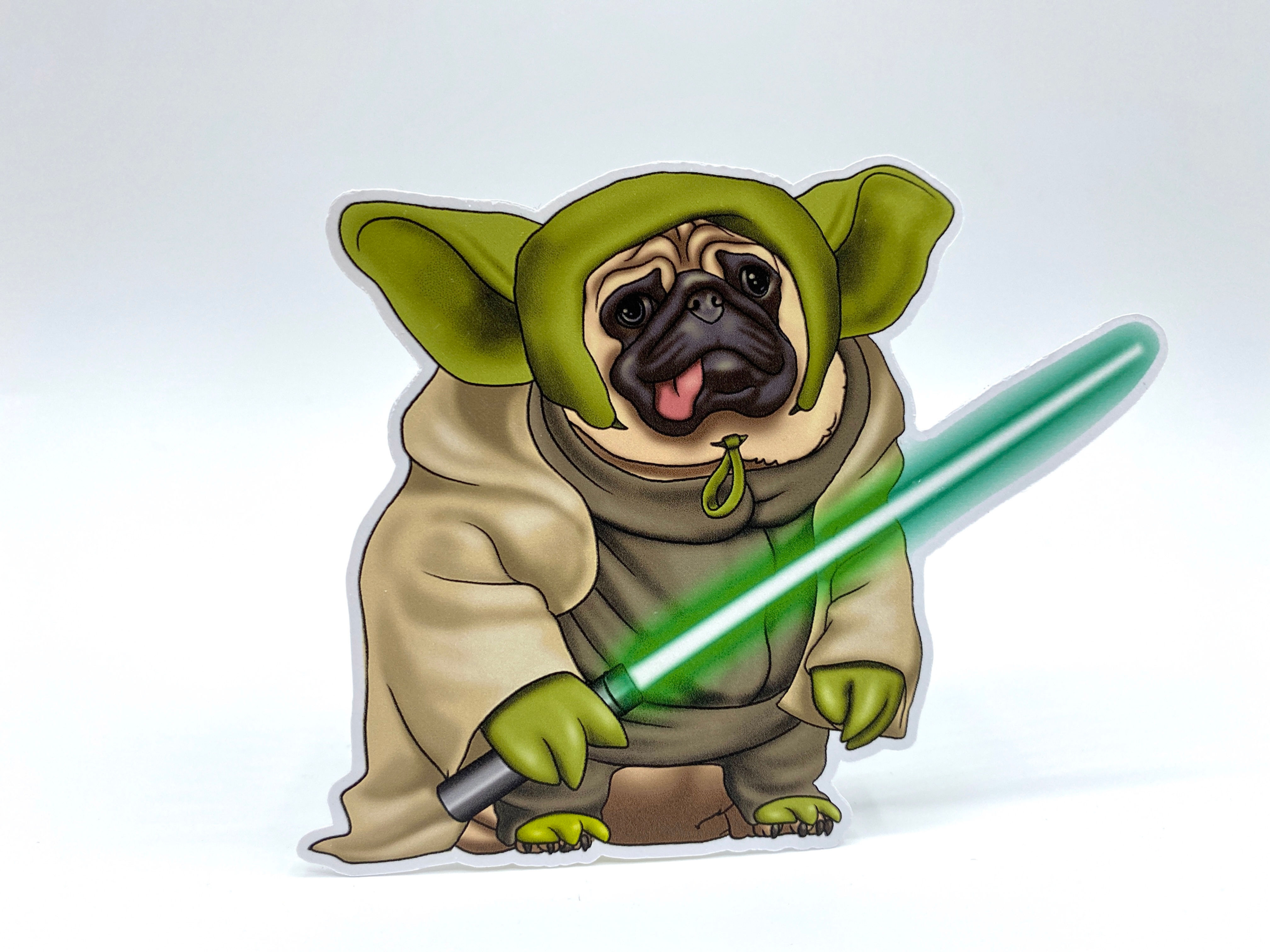 Yoda Pug (Die Cut Sticker)